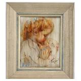 Vintage Signed Original Painting, Little Girl