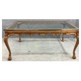 Glass Top French Provincial Dining Table