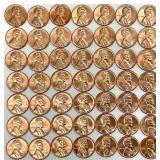 Uncirculated Roll of 49 1962 Lincoln Cents