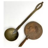 Long Handle Metal Spoon & Copper Bed Warmer