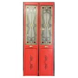 Pair Decorative Glass Insert Doors