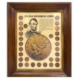 Framed Set of Lincoln Memorial Cents