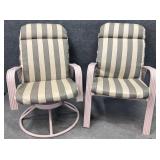Pair Metal Frame Patio Chairs