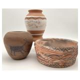 3pc Southwest / Native American Pottery Vases
