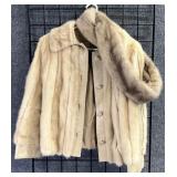 AS IS - Douglas Furs Fur Coat Sz S/M & Scarf