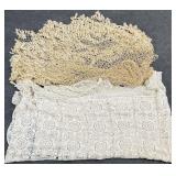 2pc Vintage Crochet Table Linens