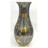Large Chinoiserie Pewter & Brass Vase