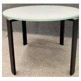 Glass Top Metal Base Dining Table