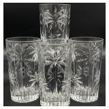 4 Godinger Palm Highball Glasses