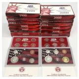 1999-2010 Collection of 12 Silver US Proof Sets