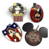 4pc Disney Collectible Pins & Pendant
