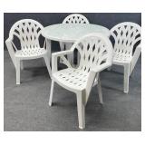 Plastic Patio Table & 4 Chairs