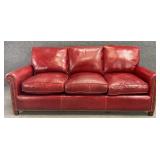 Worn Leathermaster Red Sofa