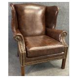 Vtg Leathercraft Wingback Chair