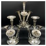 3 Vintage 4-Arm Silver Plated Epergnes
