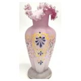 Antique Bristol Pink & White Blown Glass Vase
