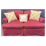 Red Upholstered Love Seat