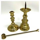 3pc Virginia Metalcrafters Candlesticks & Snuffer