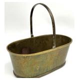 12in Oval Brass Planter