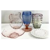 Vintage Colored Glass Pitchers & More