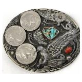 SSI Handcrafted Buffalo Nickel Southwest Buckle