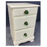 White 3 Drawer Nightstand