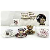 Asst Demitasse Porcelain Teacups & Saucers