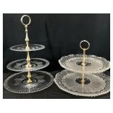 2 Tiered Glass Dessert Stands