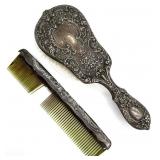 Gorham Sterling Silver Vanity Brush & Comb