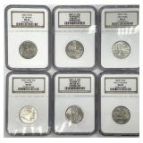 6 NGC Certified Statehood Quarters