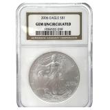2006 NGC Gem Uncirculated Silver Eagle