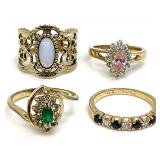 4 Vintage / Costume Jewelry Rings