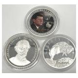 3pc Medals Group JFK, Lincoln, & Bison