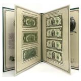 US Two Dollar Notes Folio w/ Uncut Sheets
