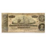 1864 Confederate States of America $20 Note