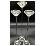 3 Diamond Shaped Crystal Tealight Candle Holders