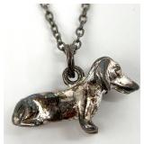 Sterling Silver Dachshund Dog Necklace