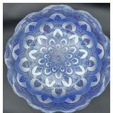 Decorative Blue Frosted Glass Bowl