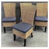 Set of 4 Wicker Dining Chairs