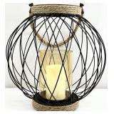 Metal Frame Pillar Candle Holder