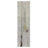 2 Vintage Fly Fishing Rods w/ 1 Reel