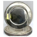 7pc Silver Metal Beaded Charger Plates