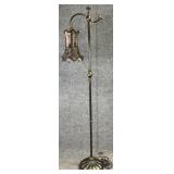 Ornate Floor Lamp w/ Black Lace Shade