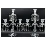 2 Duncan Miller Sandwich Glass Candelabras