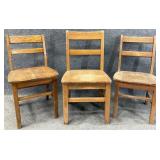 Group of 3 Oak Children