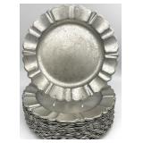 12 Pier One Silver Scalloped Ruffled Chargers