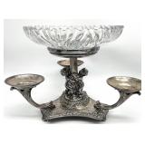 Ornate Silver Plate Cherub Epergne