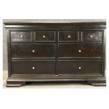 Dark Mahogany Finish Double Dresser