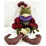 Vintage Frog Prince Harlequin Plush Shelf Sitter