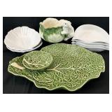 Bordallo Pinheiro Cabbage, Roscher Leaf Dishes &